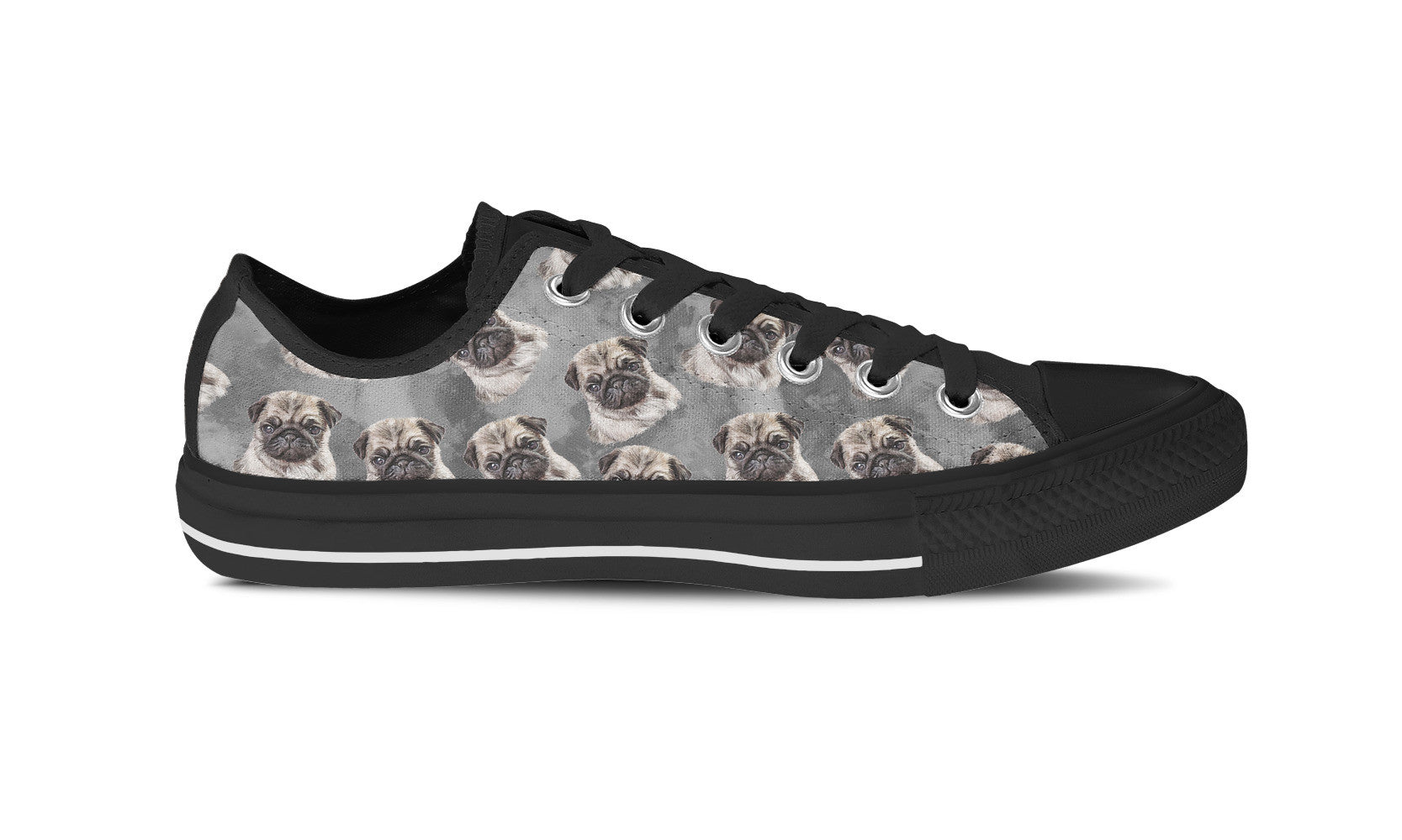 Pug Love Womens Shoe (Black)