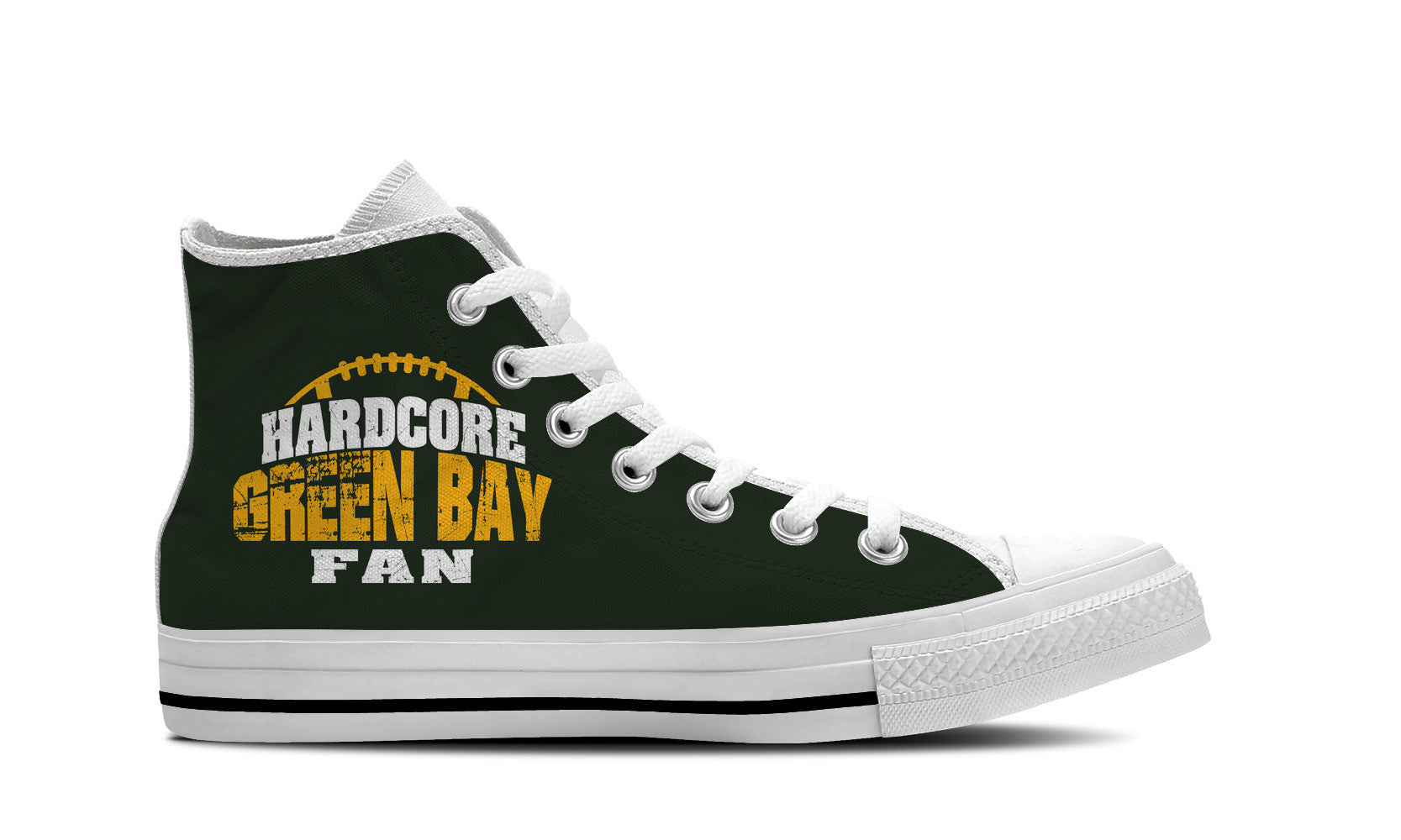 Hardcore Green Bay Football Fan Mens High Top Shoe