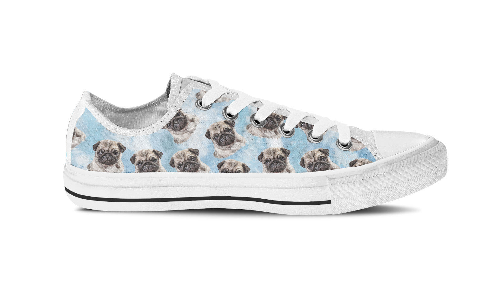 Pug Love Womens Shoe (Blue)