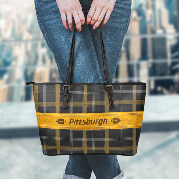 Hardcore Pittsburgh Football Fan Leather Tote