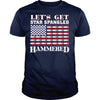 Let's Get Star Spangled Hammered Beer Shirt (Navy Blue)