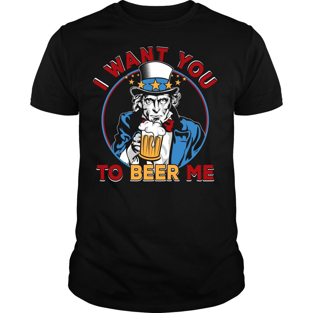 I Want You To Beer Me Uncle Sam Shirt (Black)